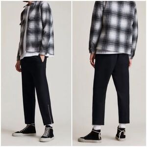 All Saints Agden Black Wool Blend Zip Ankle Pants Size 28